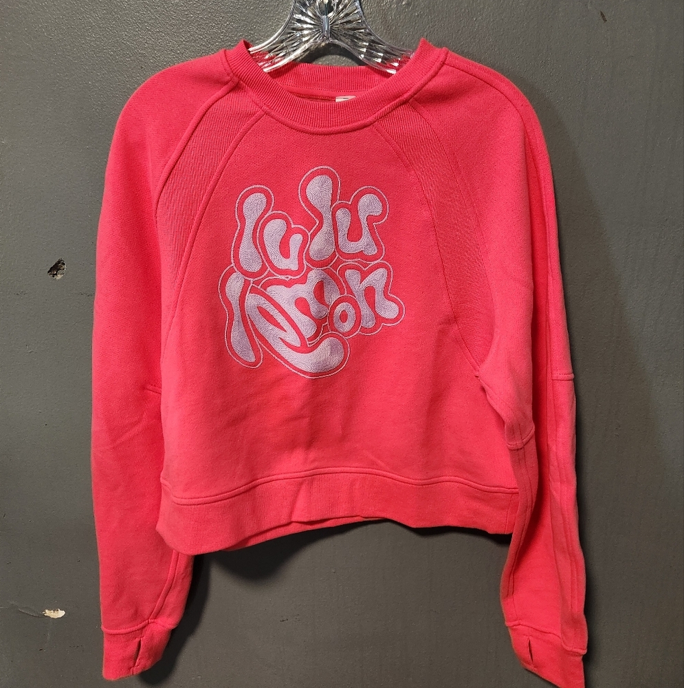 Lululemon Scuba Oversized Pullover Embroidered Glaze Pink (XS/S). Brand New.
